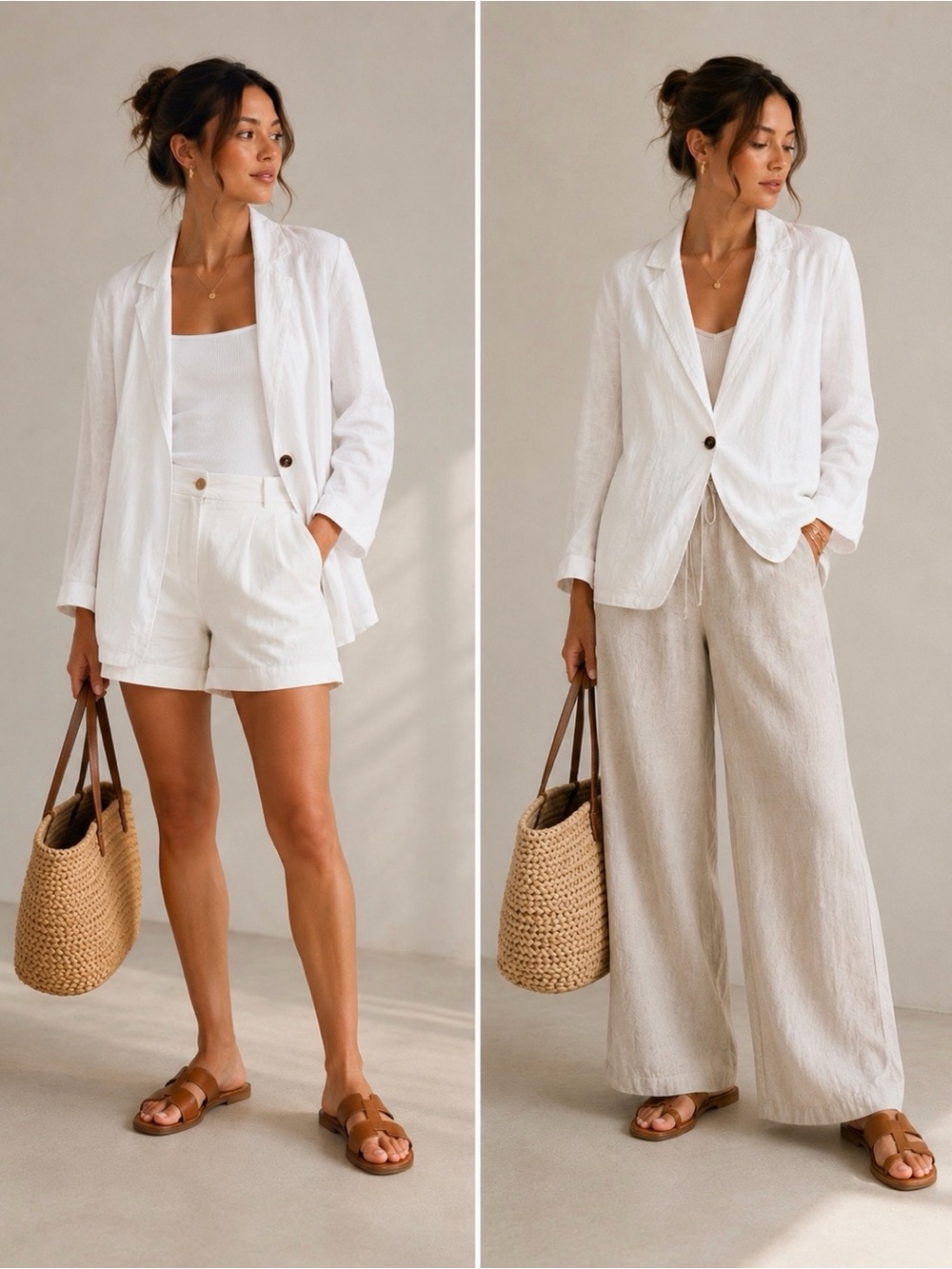 Show Me Your Mumu Artemis Linen Blend Blazer White Small